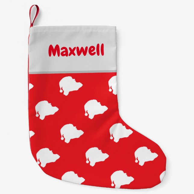 Der Weihnachtsmann auf rot Kleiner Weihnachtsstrumpf (Vorderseite)