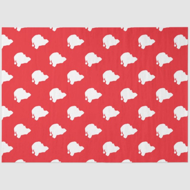 Der Weihnachtsmann auf rot Seidenpapier (Vorderseite)