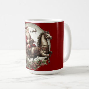 Der Weihnachtsmann auf Schlitten und Pferd Kaffeetasse