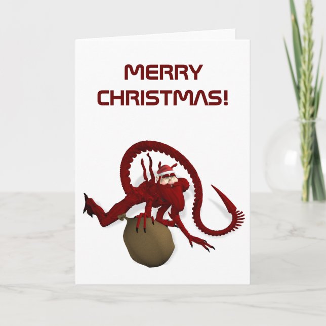 Der Weihnachtsmann aus dem Weltraum Feiertagskarte (Vorderseite)
