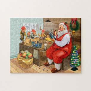 Der Weihnachtsmann bereitet die Geschenke Jigsaw P