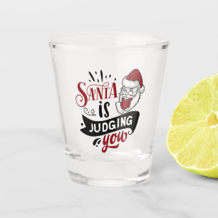 Der Weihnachtsmann beurteilt Sie   Funny Christmas Schnapsglas