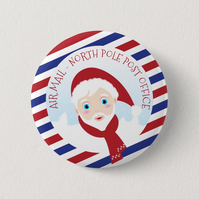Der Weihnachtsmann blau und rot Button (Vorderseite)