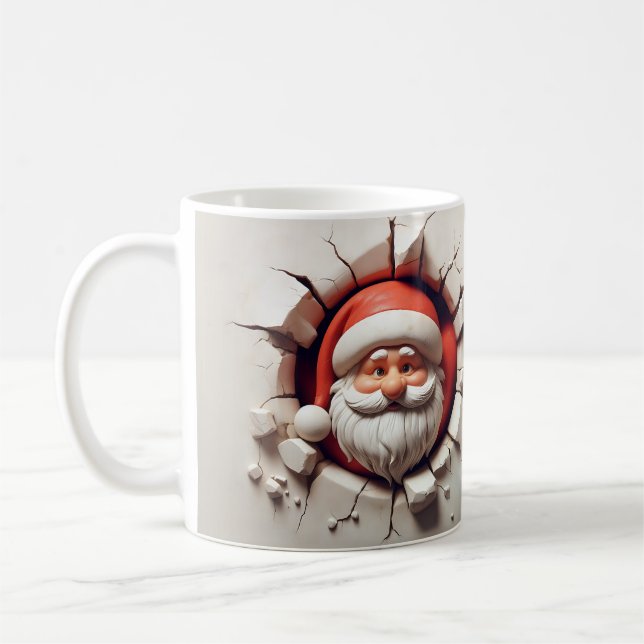 Der Weihnachtsmann bricht durch die Mauer - Funny  Kaffeetasse (Links)