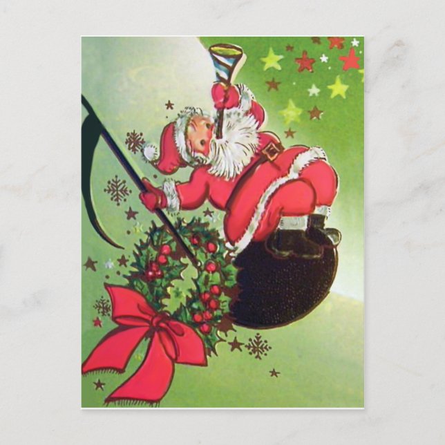 Der Weihnachtsmann bringt die Freude an Weihnachte Postkarte (Vorderseite)