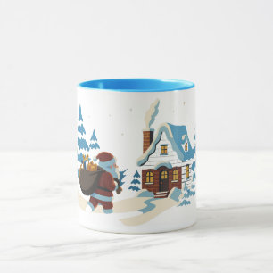 Der Weihnachtsmann bringt die Geschenke zu Weihnac Tasse