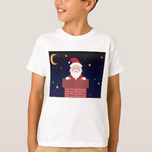 Der Weihnachtsmann-Cartoon lächelt das Geschenk de T-Shirt