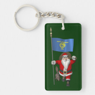 Der Weihnachtsmann, der den Staat Biber besucht Schlüsselanhänger