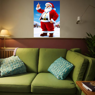 Der Weihnachtsmann draußen im Schnee Art der AI Poster