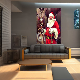 Der Weihnachtsmann eins ein Schiff   AI Art Poster
