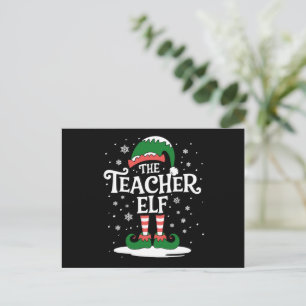 Der Weihnachtsmann-Elfen-Lehrer Familien-Matching- Feiertagspostkarte