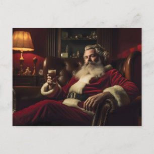 Der Weihnachtsmann erfreut sich eines festlichen G Feiertagspostkarte