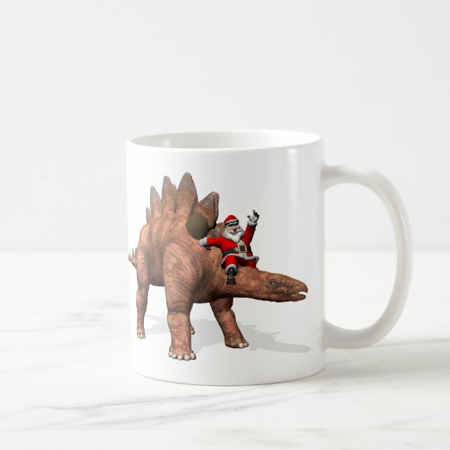 Der Weihnachtsmann fährt auf dem Stegosaurus Kaffeetasse (Rechts)
