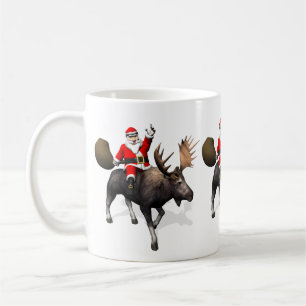 Der Weihnachtsmann fährt auf Elch Kaffeetasse