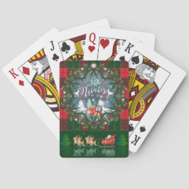 Der Weihnachtsmann fährt auf Schlitten unter der F Spielkarten