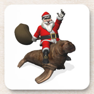 Der Weihnachtsmann fährt auf Walrus Untersetzer