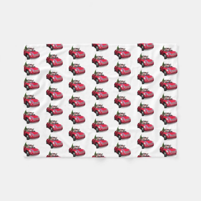 Der Weihnachtsmann fährt eine Mini Fleecedecke (Vorderseite (Horizontal))