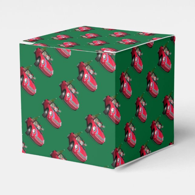 Der Weihnachtsmann fährt eine Mini Geschenkschachtel (Vorderseite)