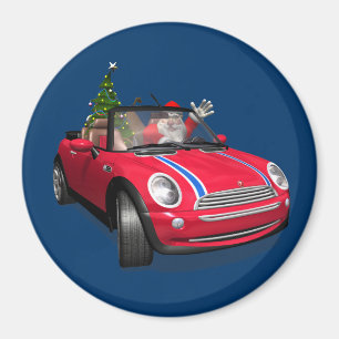 Der Weihnachtsmann fährt eine Mini Magnet
