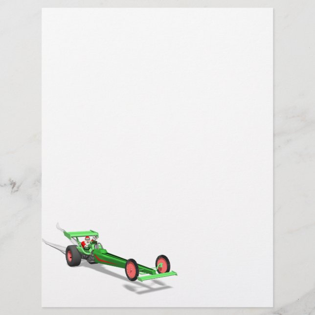Der Weihnachtsmann fährt einen Dragster (Vorderseite)