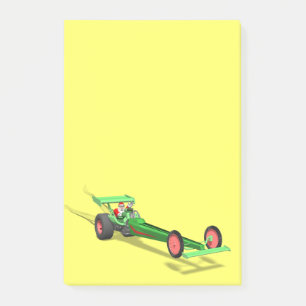 Der Weihnachtsmann fährt einen Dragster Post-it Klebezettel