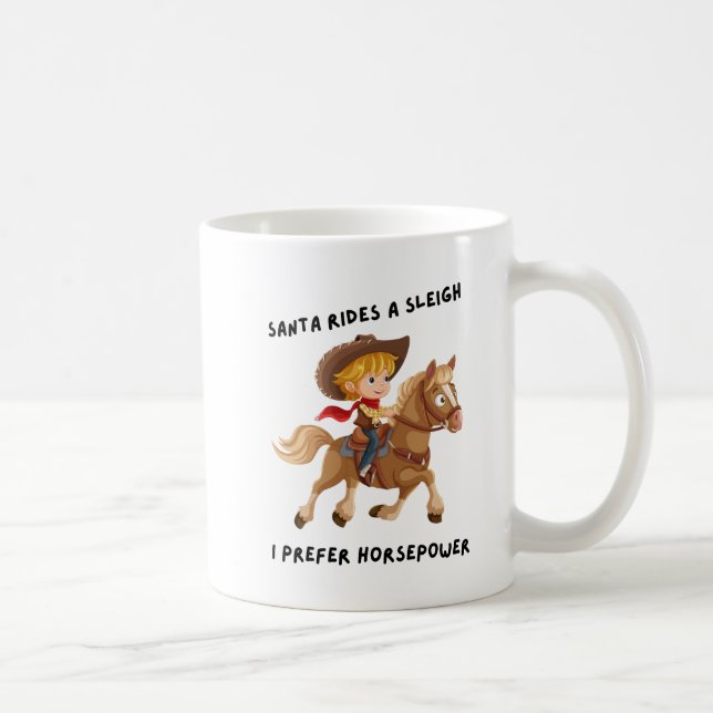 Der Weihnachtsmann fährt einen Schlitten. Ich zieh Kaffeetasse (Rechts)