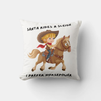 Der Weihnachtsmann fährt einen Schlitten. Ich zieh Kissen