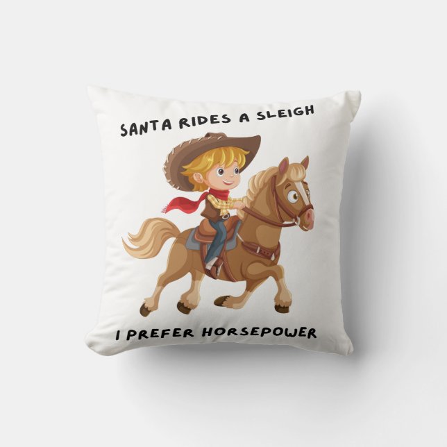 Der Weihnachtsmann fährt einen Schlitten. Ich zieh Kissen (Vorderseite)