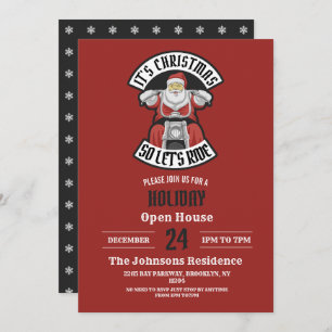 Der Weihnachtsmann fährt Motorrad Einladung