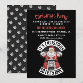 Der Weihnachtsmann fährt Motorrad Einladung