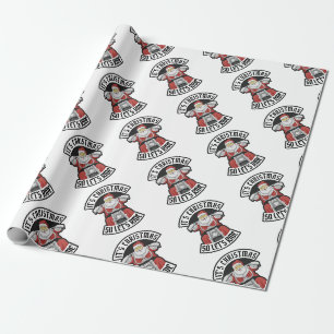 Der Weihnachtsmann fährt Motorrad Geschenkpapier