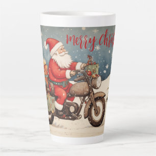 Der Weihnachtsmann fährt Motorrad Milchtasse