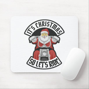 Der Weihnachtsmann fährt Motorrad Mousepad