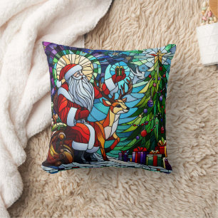 Der Weihnachtsmann feiert mit dem bunten Weihnacht Kissen