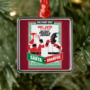 Der Weihnachtsmann gegen Krampus Boxing passt gut Ornament Aus Metall