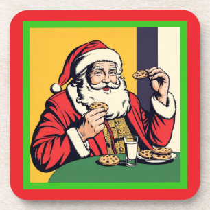 Der Weihnachtsmann genießt einen Snack Getränkeuntersetzer