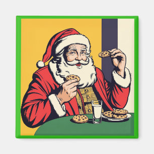 Der Weihnachtsmann genießt einen Snack Magnet