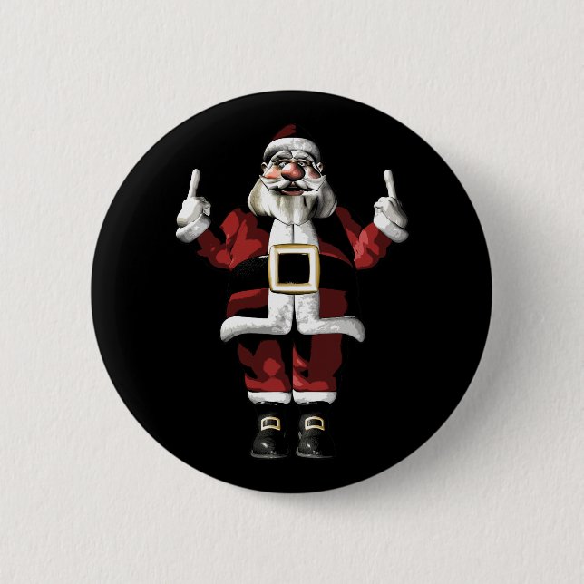 Der Weihnachtsmann gibt den Finger Button (Vorderseite)
