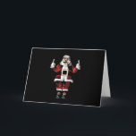 Der Weihnachtsmann gibt den Finger Feiertagskarte<br><div class="desc">Der Weihnachtsmann,  der den beiden Fingersalat gibt</div>