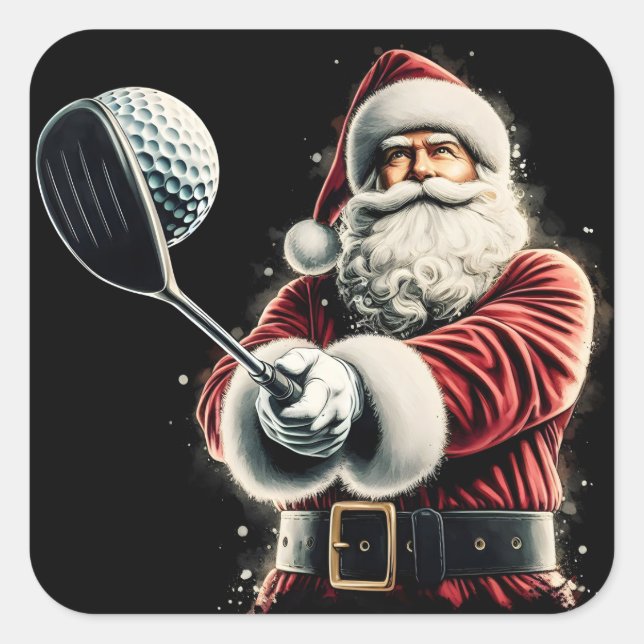 Der Weihnachtsmann Golf im Tessin Quadratischer Aufkleber (Vorderseite)