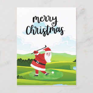 Der Weihnachtsmann golft an Weihnachten Postkarte