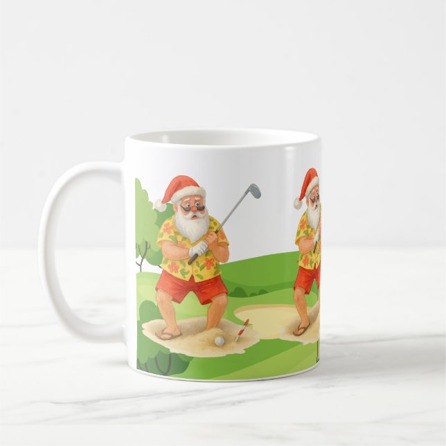 Der Weihnachtsmann golft Weihnachten im Juli Kaffeetasse (Links)