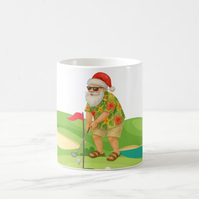 Der Weihnachtsmann golft Weihnachten im Juli Kaffeetasse (Mittel)