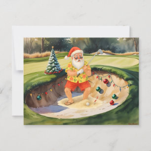 Der Weihnachtsmann golft Weihnachten im Juli Postkarte