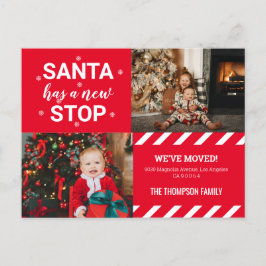 Der Weihnachtsmann hat einen neuen Stopp. Wir habe Ankündigungspostkarte