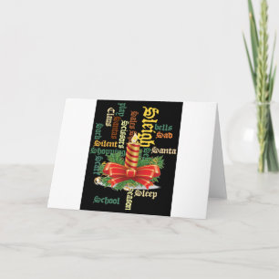 Der Weihnachtsmann hat einen schönen Tag und eine  Feiertagskarte