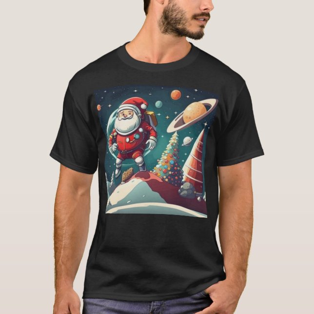 Der Weihnachtsmann im All T-Shirt (Vorderseite)