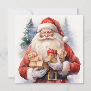 Der Weihnachtsmann im festlichen Roten Anzug Feiertagskarte