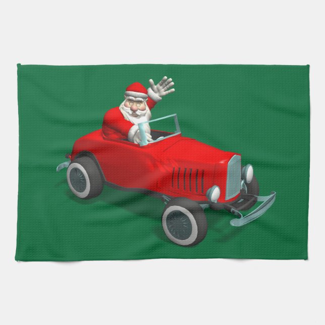 Der Weihnachtsmann im Frisierte Auto Handtuch (Horizontal)