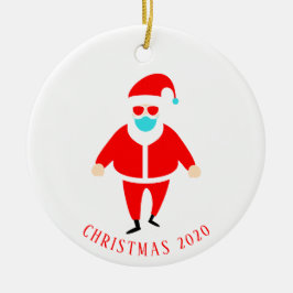 Der Weihnachtsmann im Gesicht Maske Personalisiert Keramik Ornament
